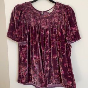Rebecca Taylor sz 4 velvet blouse